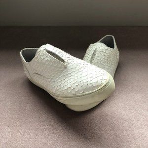 Vince Nelson Optic White Python Slip-On Sneakers